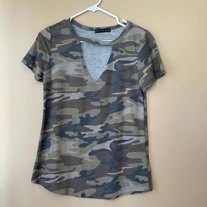 Brooklyn Karma camo cut out tshirt